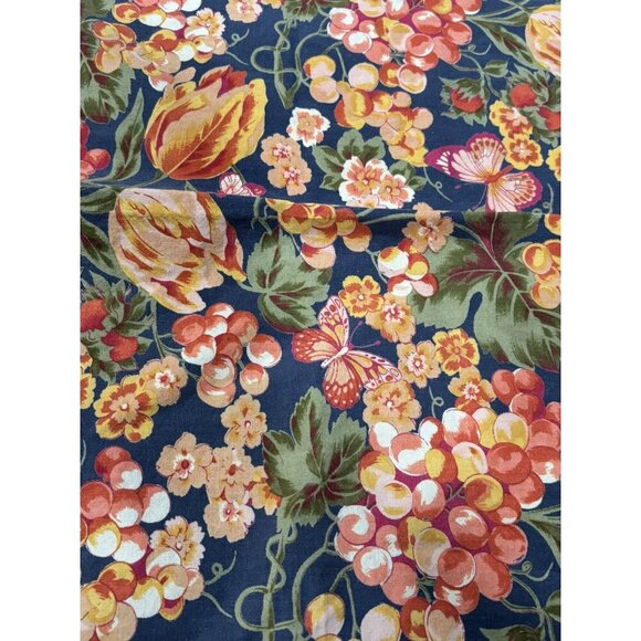 April Cornell Plaid Floral Tulips SMALL Square COTTON Table Cloth 33x30" - Picture 2 of 9